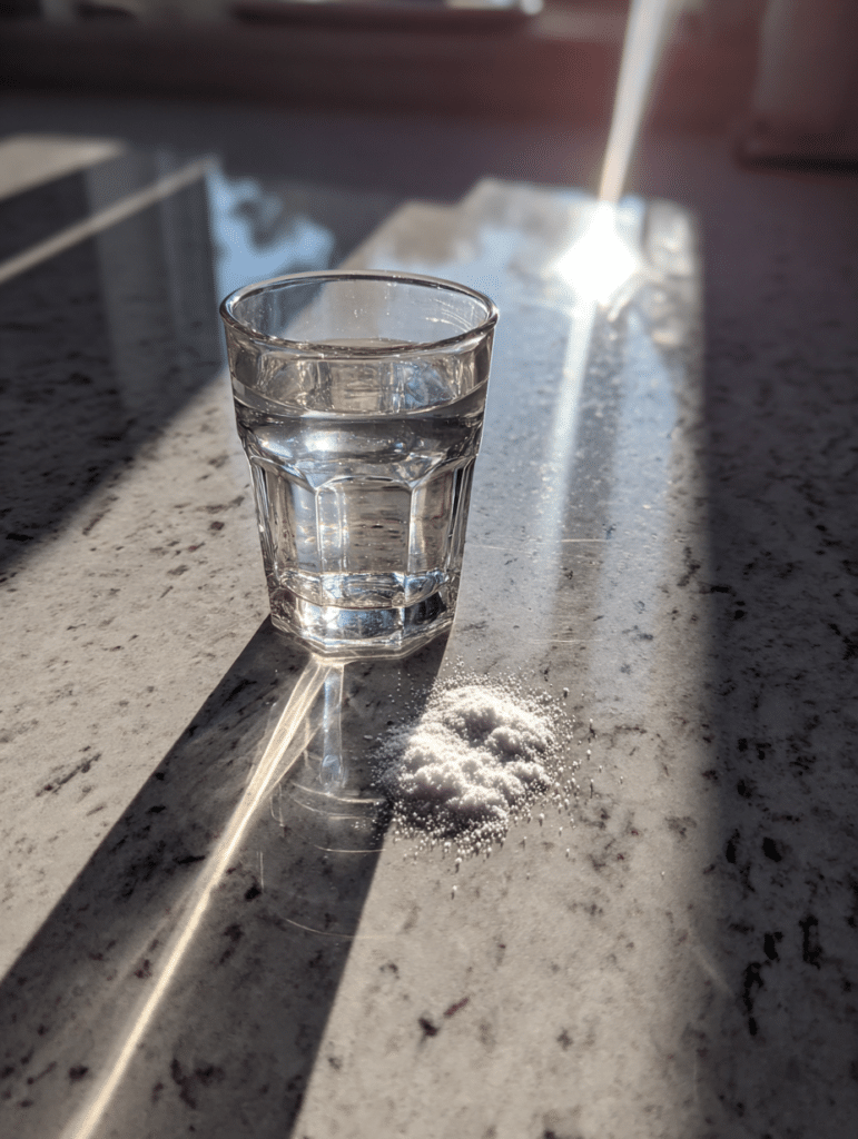 baking soda trick drink preparation in glass