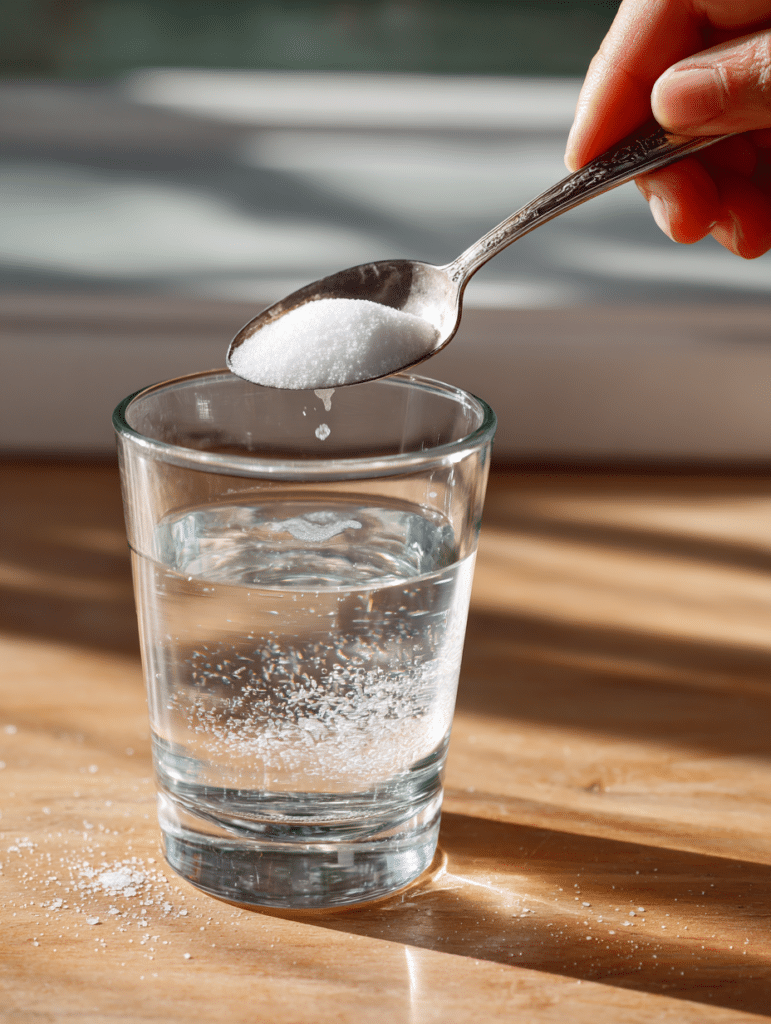 mixing baking soda trick in water