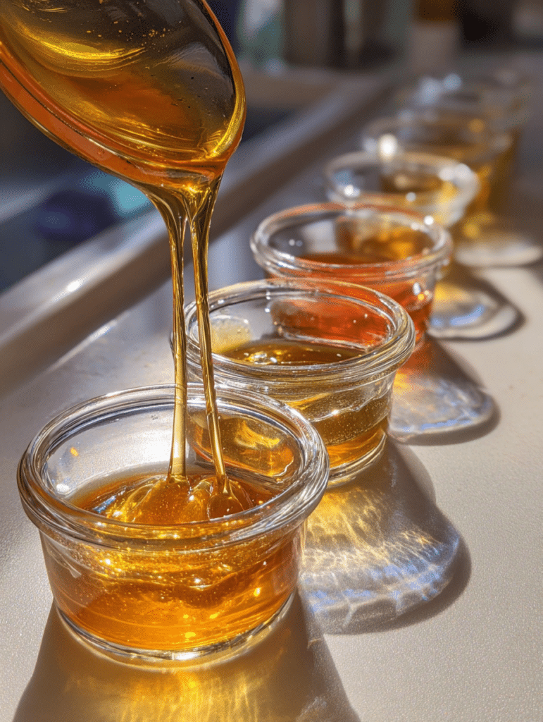 pouring bariatric gelatin recipe into containers