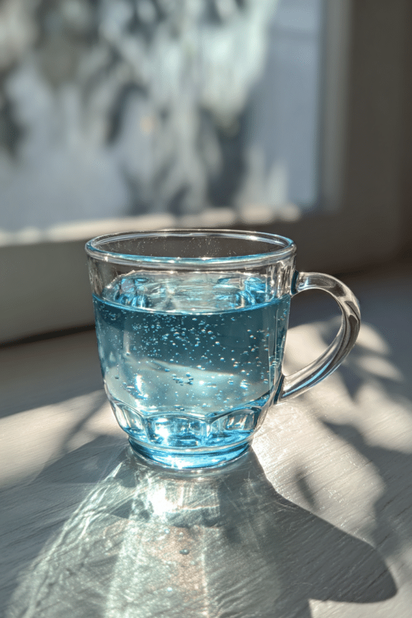 blue salt trick recipe drink with mineral salt and water