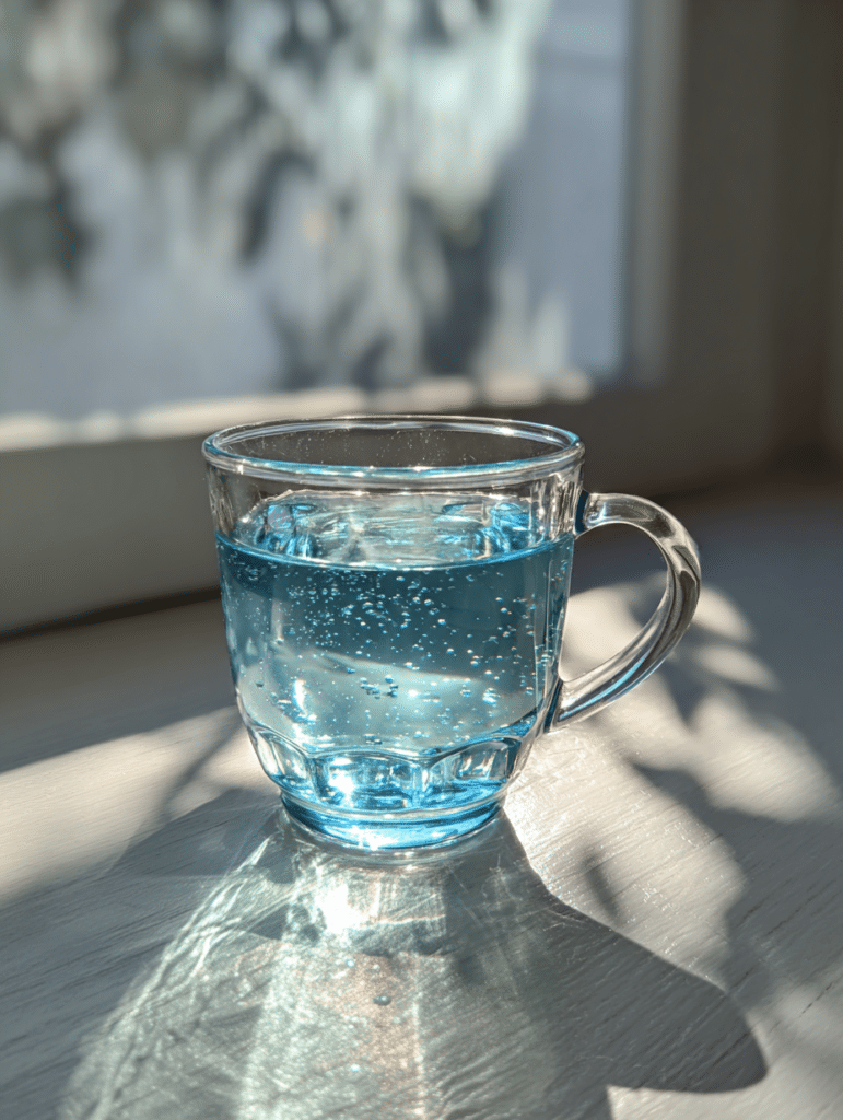 blue salt trick recipe drink with mineral salt and water