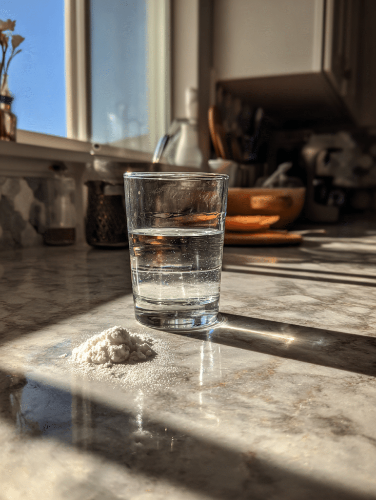 Brazilian baking soda trick drink in glass
