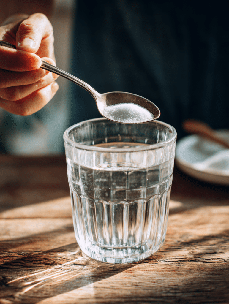 mixing Brazilian baking soda trick drink