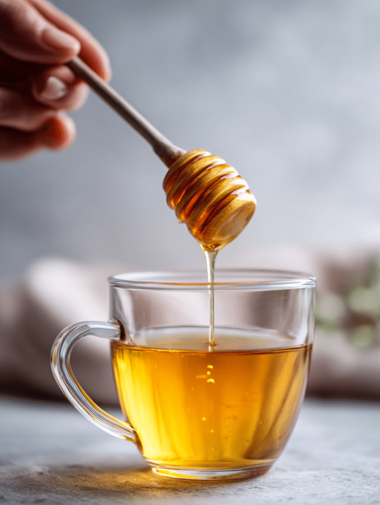 Mixing Dr Ben Carson honey recipe in warm water
