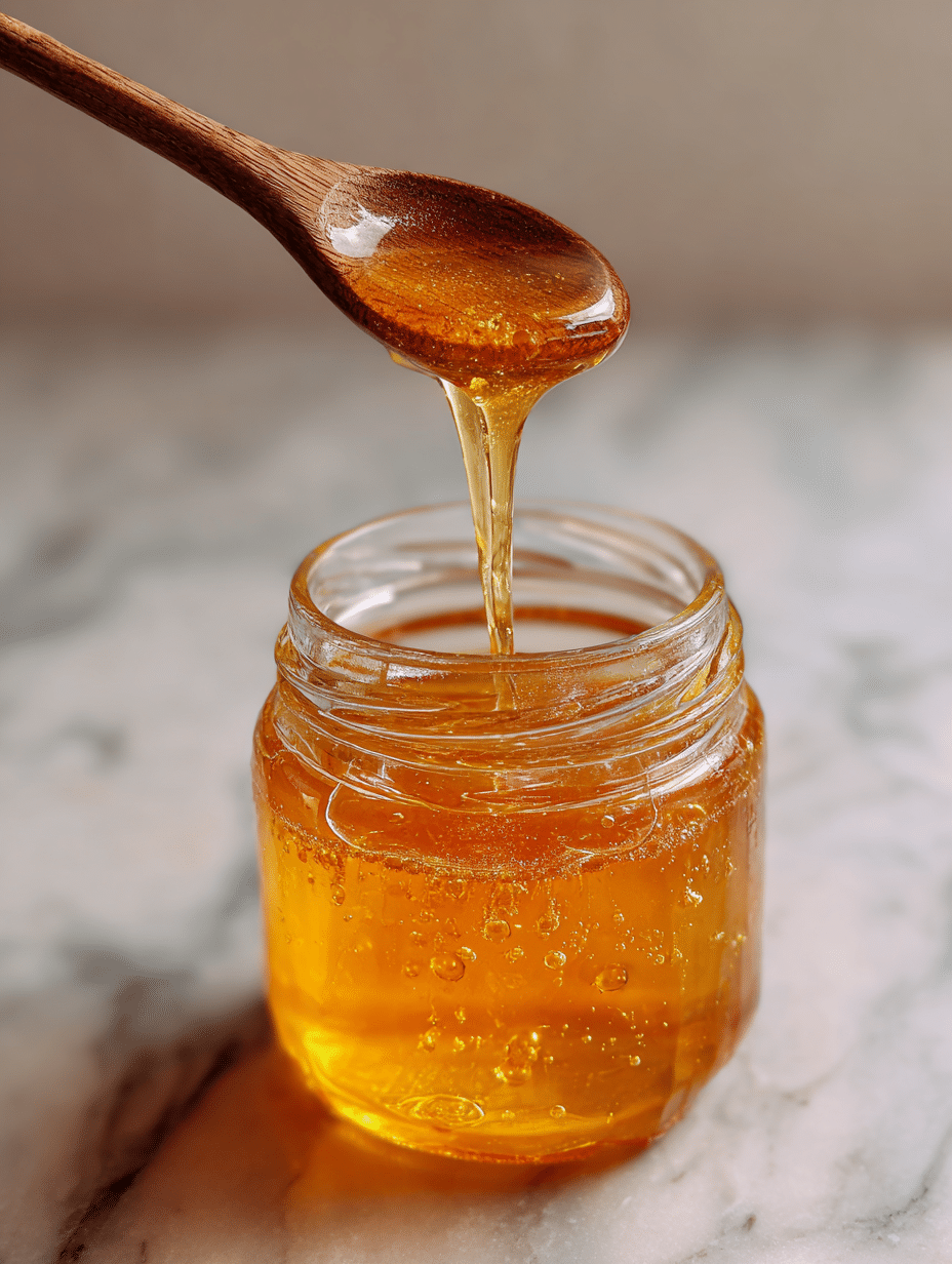 honey trick recipe with raw honey jar and spoon
