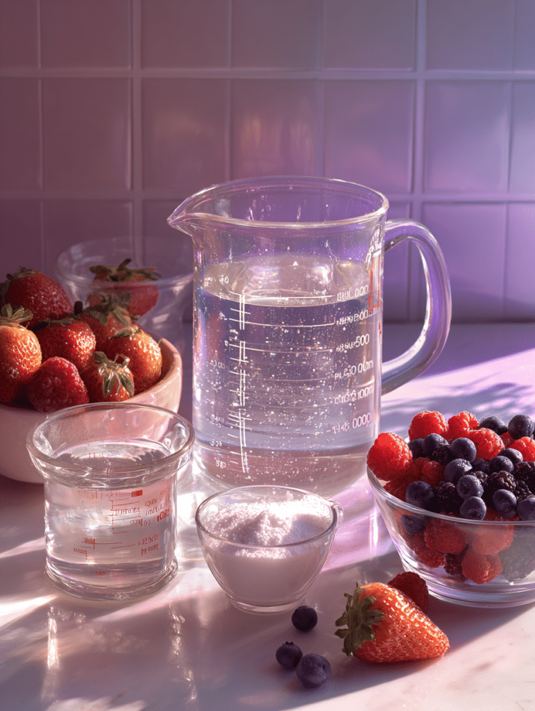 ingredients for pink gelatin recipe