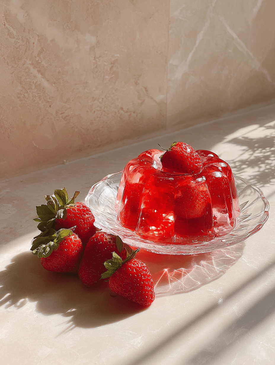 pink gelatin weight loss recipe in glass bowl