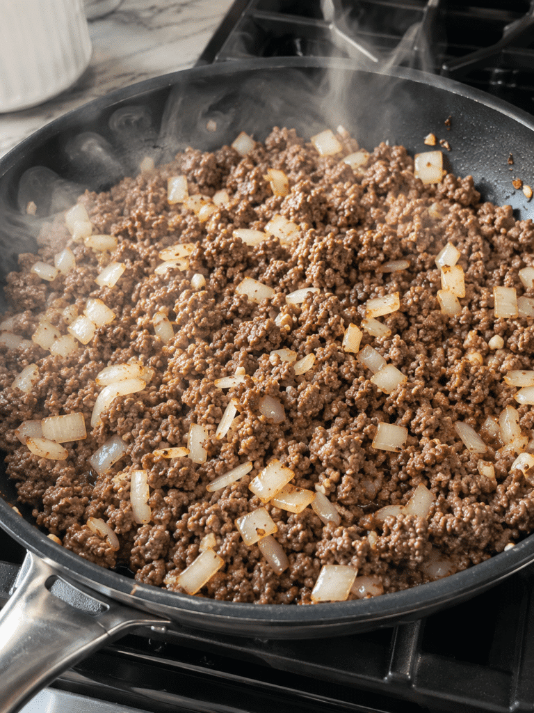 cooking beef for cabbage roll casserole