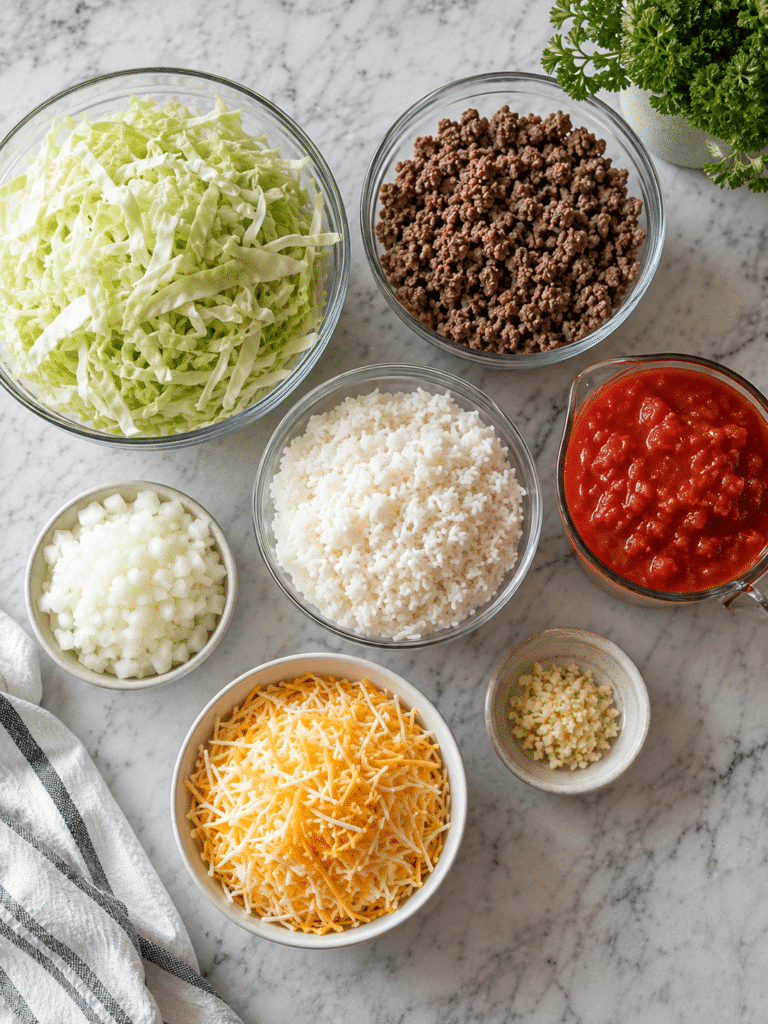 ingredients for cabbage roll casserole recipe