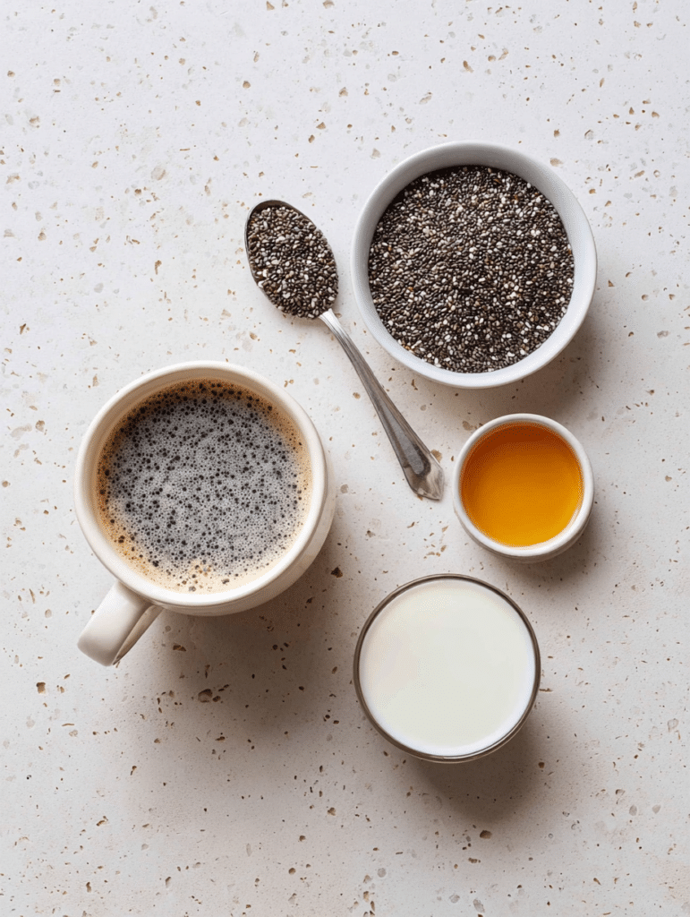 ingredients for chia seeds in coffee recipe
