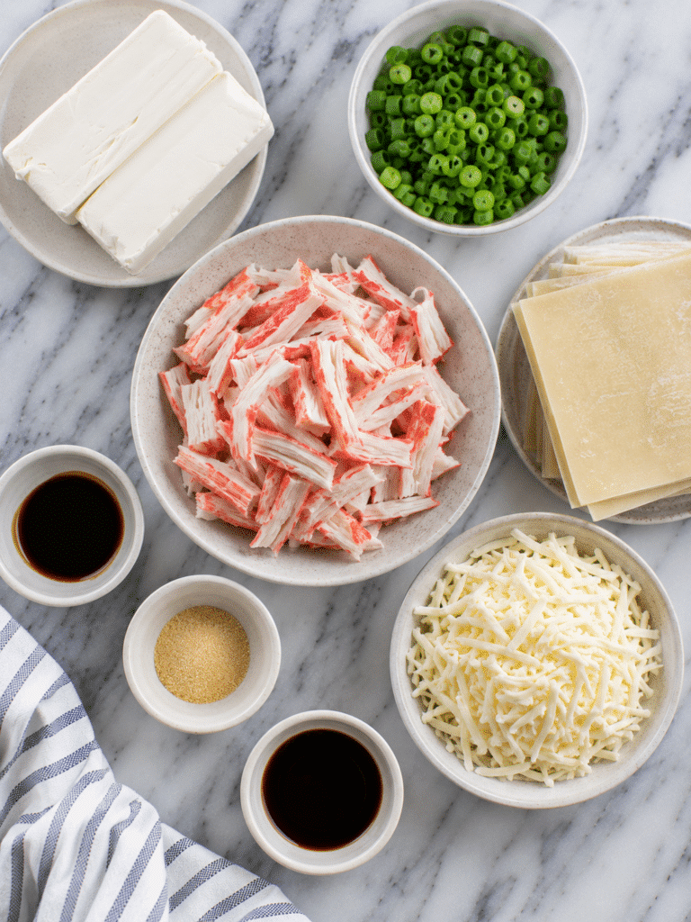 Ingredients for crab rangoon casserole recipe
